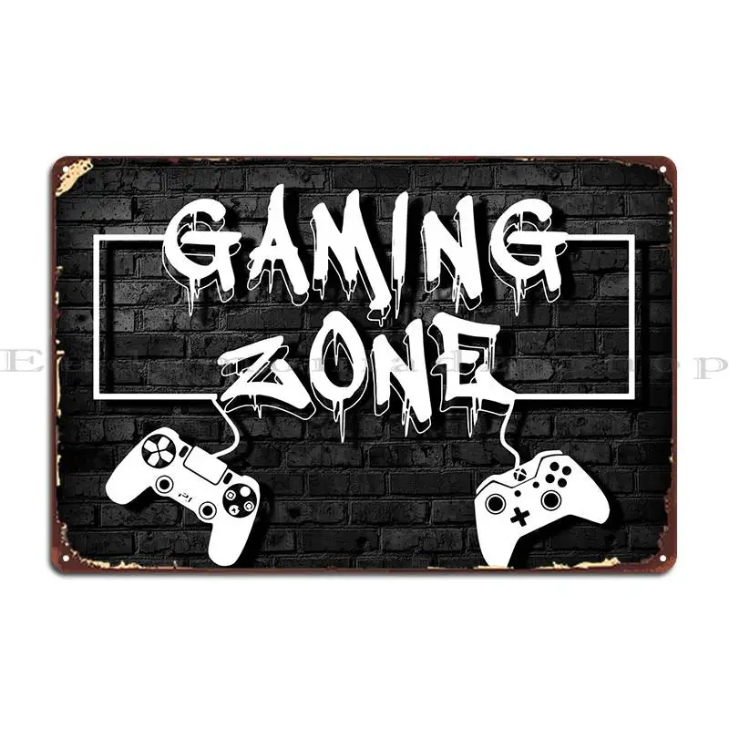 

Gaming Zone Metal Sign Designer Wall Decor Decoration Party Vintage Tin Sign Poster