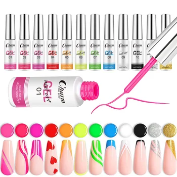Gel per Nail Art Liner, Soak Off smalto Gel UV, applicatore a pennello sottile per opere d'arte dettagliate, smalto Gel per unghie di qualità del salone di lunga durata