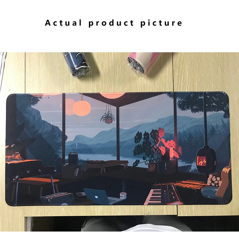 Mouse Pad Gaming Mousepad Cute Large Gaming Keyboard Mouse Pad XL Green Botany Computer Gamer Tablet pad Edge Locking Rubber