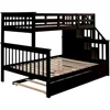 Twin Over Full Bunk Bed with Twin Size Trundle,Wooden Bunk Bed with Stairway,Storage and Guard Rail for Kids, Bunk Children Bed 6
