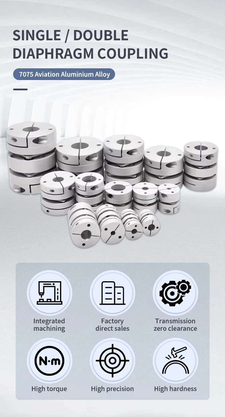 Description Picture 2 of itemSingle Diaphragm Elastic Coupling High Torque Aluminum Alloy Coupling Encoder Motor Connection Can Be Keyed DWQ-94x70 CNC Parts