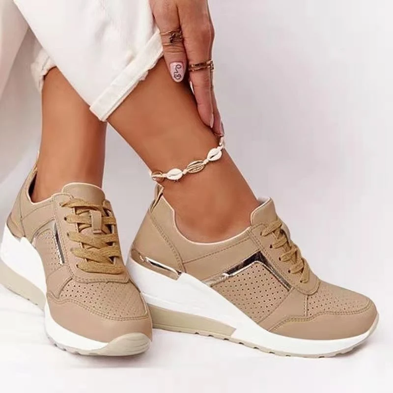 Zapatillas deporte con cuña para mujer, zapatos deportivos informales con plataforma amortiguación de aire, cómodos y novedad de 2021| | - AliExpress