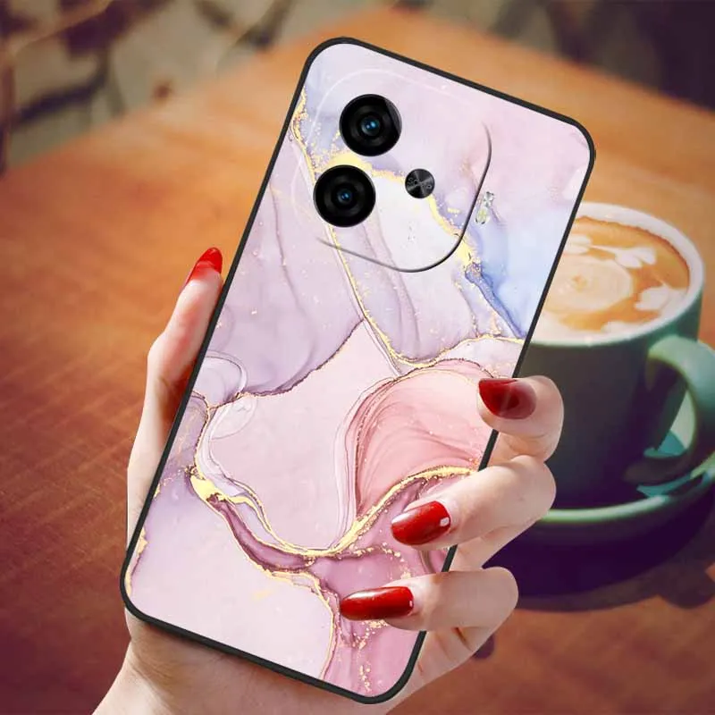 Soft Silicone Fashion Marble Shockproof Case - TPU Bumper Cover, 6.78
