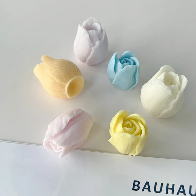 3D Tulip Candle Mold Handmade DIY Flower Soap Silicone Resin Mold Concrete Molds Candle Making Supplies Cake Baking Mould silicone mold