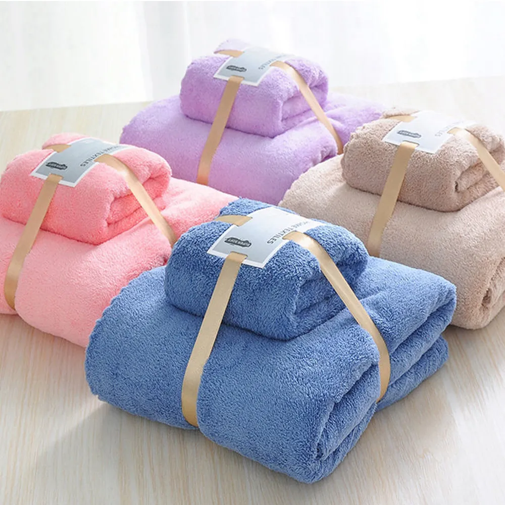 3Pcs Towel Bath Towel Set Bathroom Hand Face Shower Towels for Adults Kids Soft Absorbent Robes Wearable Absorbent Towe