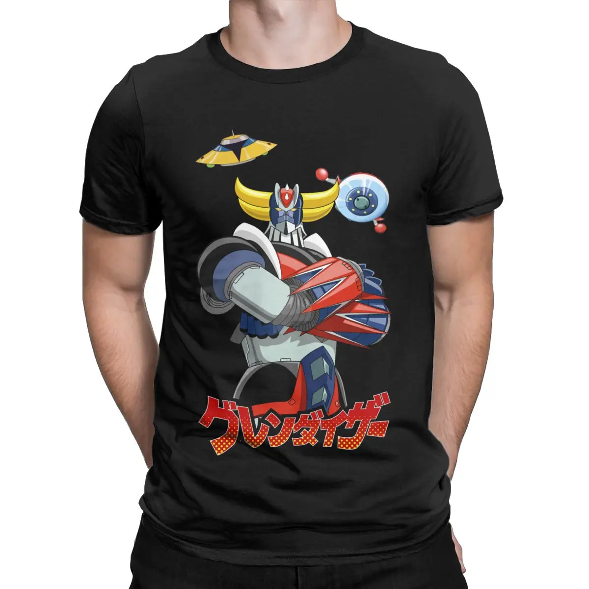 

Manga UFO Robot Goldrake Grendizer 80s vintage Anime t shirt for men Leisure 100% Cotton Tee Short Sleeve O Neck Clothing