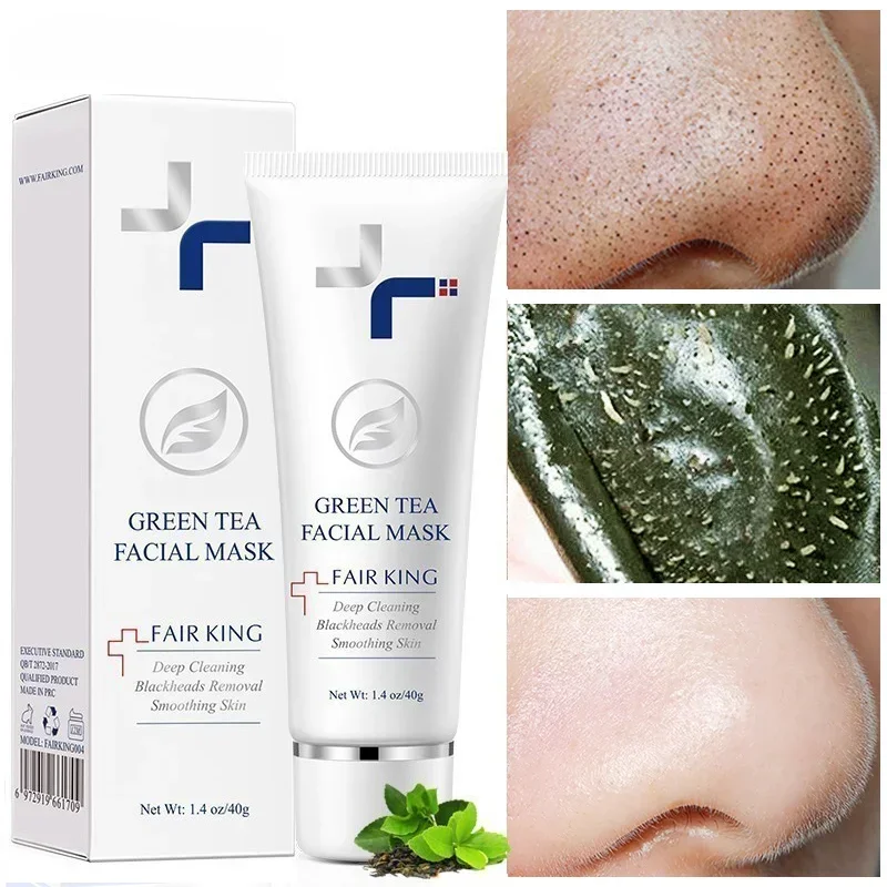 Blackhead Cleanning Nose Mask Green Tea Control Oil Mud Pore Repair Freckle Removal Dark Spot Mask Whitening Cream Beauty Health