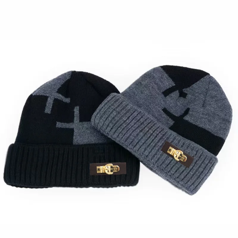 Herren-Strickmütze, warme Strickmütze für Herbst und Winter, Big Head Waiver-Mütze, gemischt verdickt und Anti-Kälte-Mütze aus Fleece – Detail 8