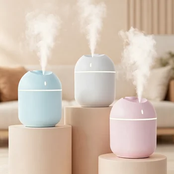 270ML Cool Mist Air Humidifier & Aroma Diffuser with LED Night Light, Auto Shut-off, USB Powered for Home Office 1