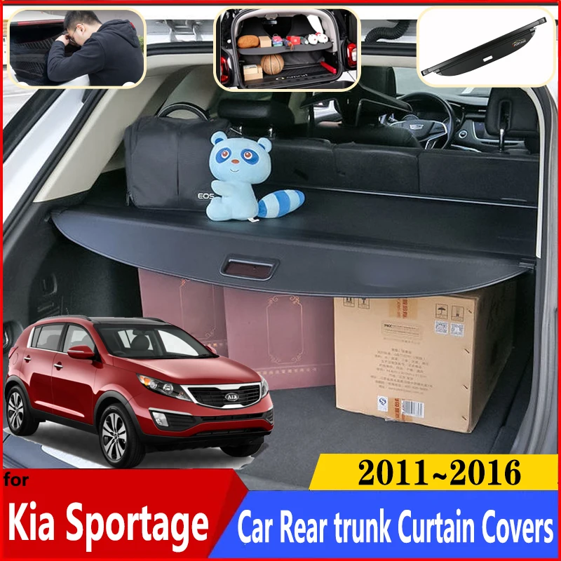 Car Trunk Curtain For Kia Sportage Accessories SL 2011~2016 2015 Car Trunk  Luggage Curtain Cargo Covers Anti-peeping Accessories - AliExpress