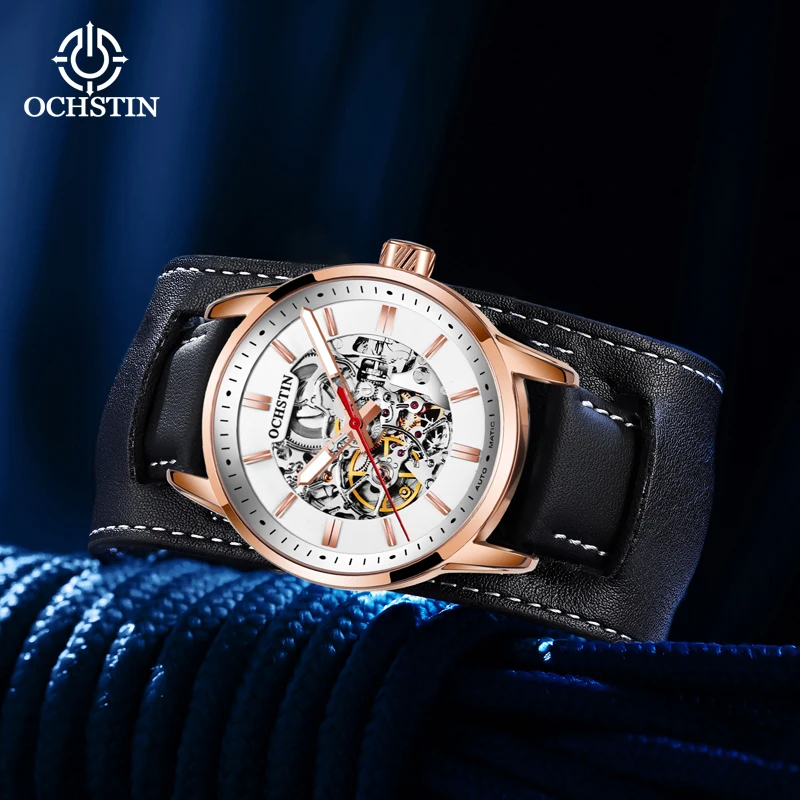 ochstin2024 new masterpiece craftsman series simple comfortable skeleton mechanical movement men's mechanical watches