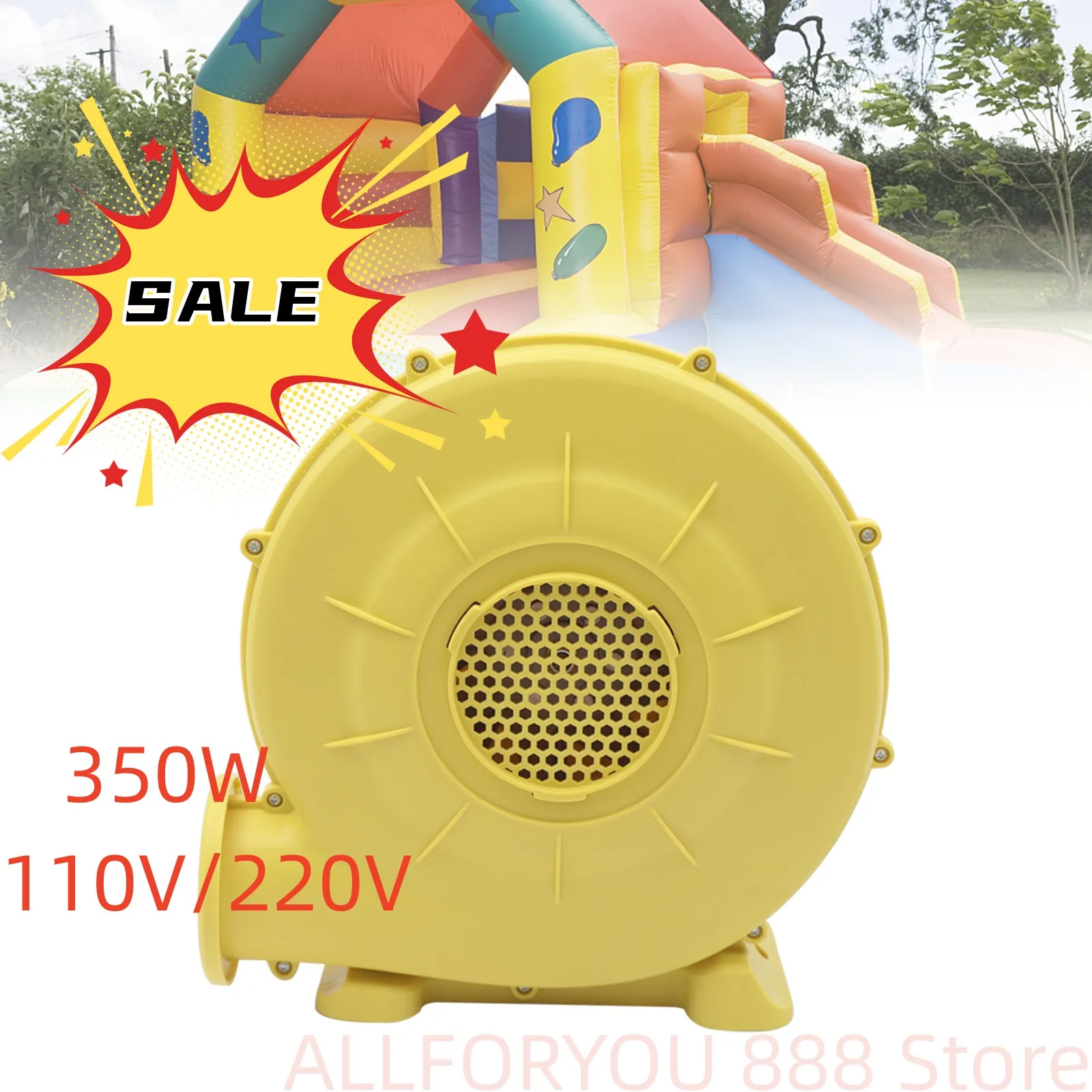 350W Air Blower Suitable For Outdoor Bounce Houses, Water slides, Obstacle Courses 110V/220V 3 pack hyper bouncy ball all ages extreme bounce and fun perfect for active play and outdoor games rainbow moon balls for kids