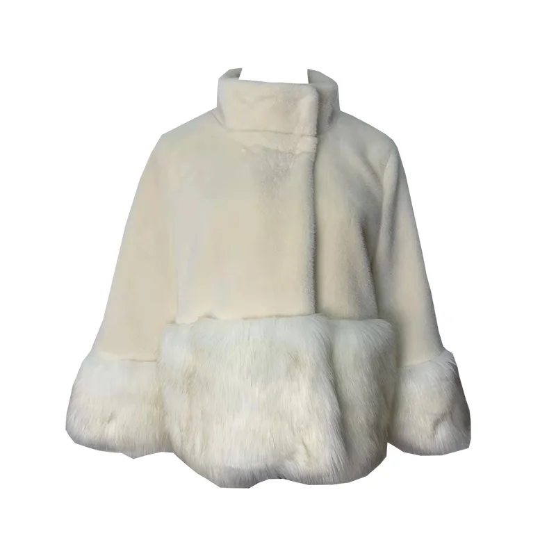 Women's Imitated Mink Coat, Female Short Temperamental Imitation Fox Fur, High-End Stand Collar, Leather Outwear, New, Winter