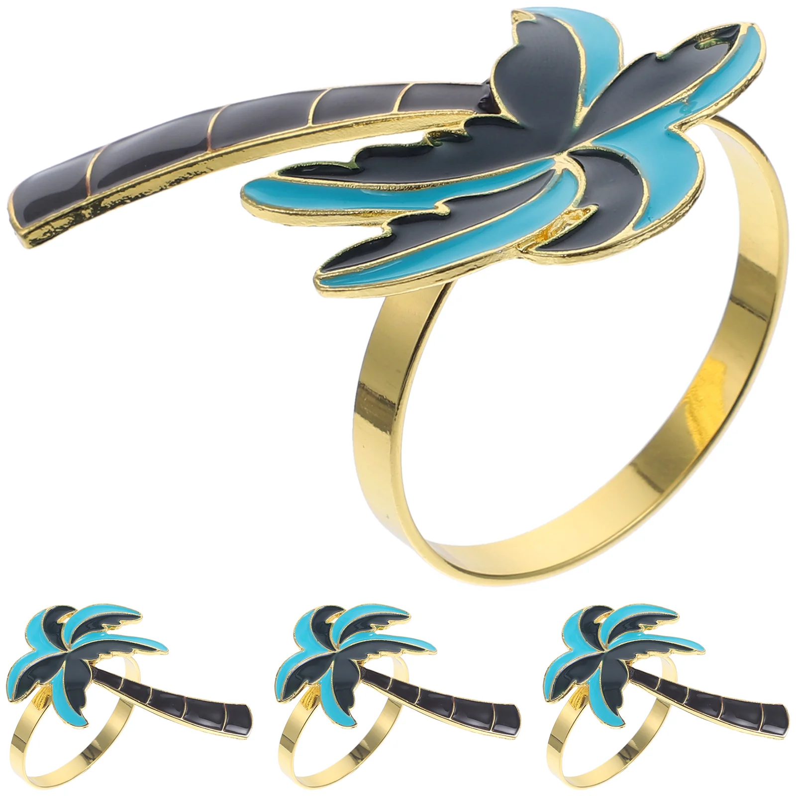 

4 Pcs Dining Table Napkin Ring Banquet Vintage Decor Accessory Alloy Accessories