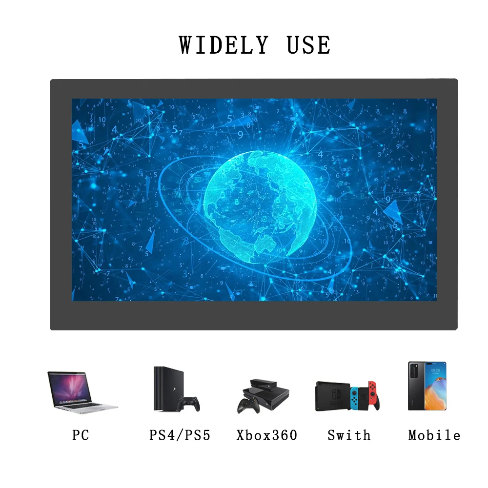 Touch Screen Tipo-c Monitor Protable Compatível com Hdmi para Laptop Xbox Switch Raspberry Pie Series Display 1024x600 60hz - Imagem 4