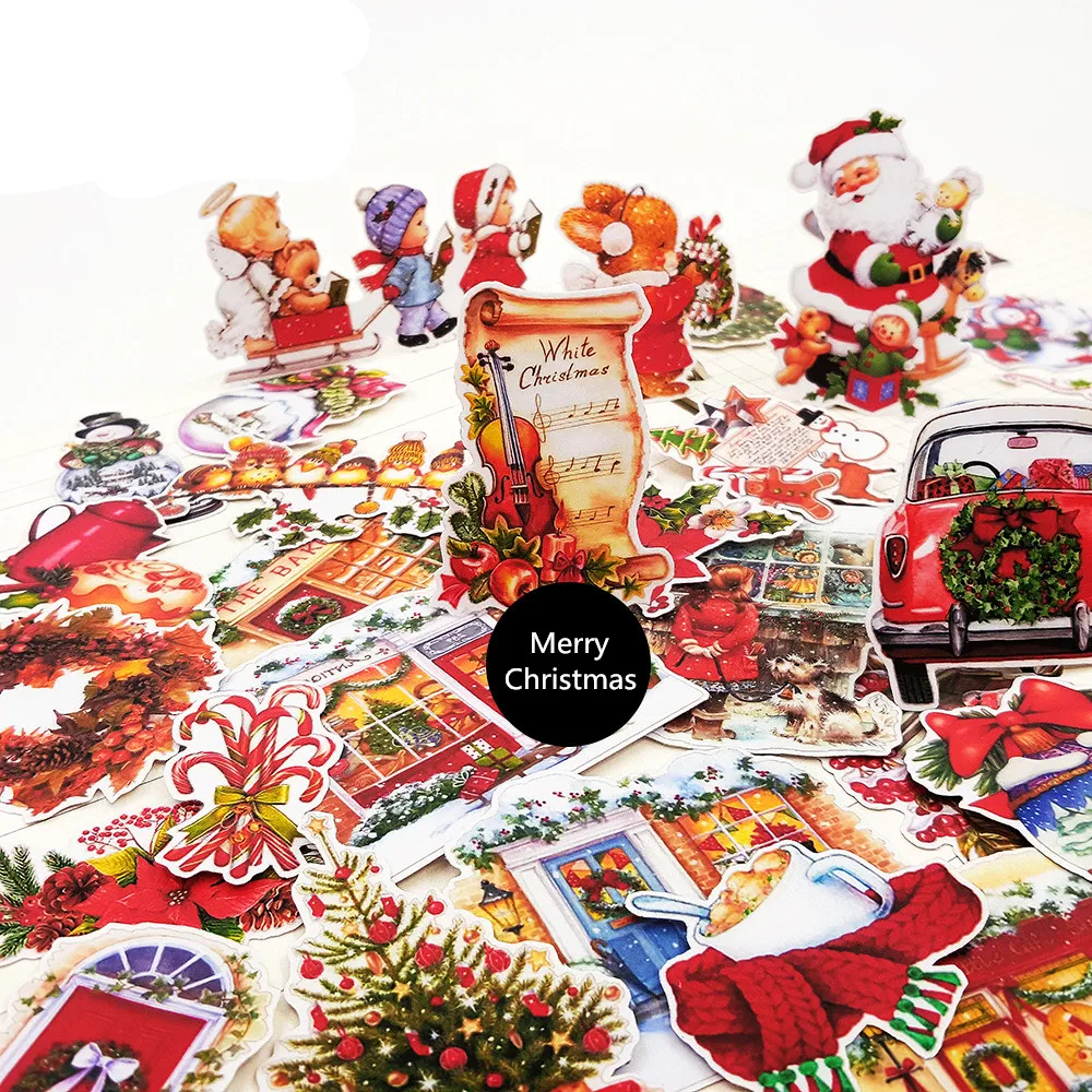Christmas Kids Fun Paper Stickers Homemade Bookkeeping Decals on Laptop / Decorative scrapbooking / DIY 33PCS