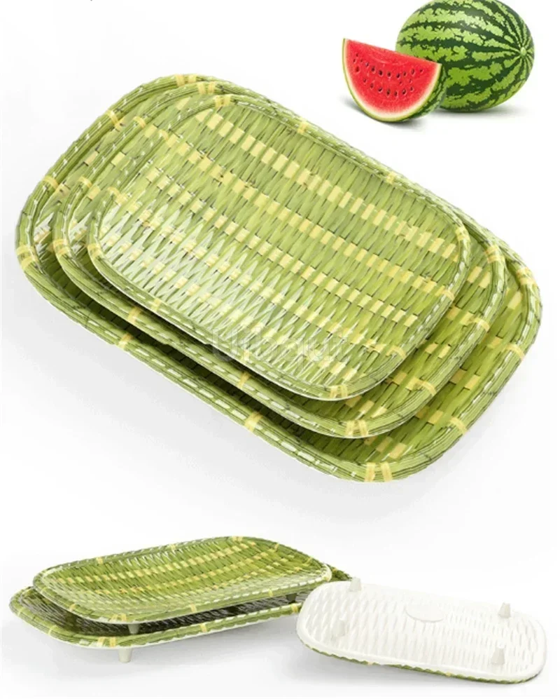 Farmhouse dishes irregular hotpot restaurant Melamine imitation bamboo creative plate shaped barbecue plate cutlery diner