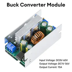 High - Power Adjustable DC - DC Buck Converter Module, 200W 15A Step - Down Power Supply (200W)