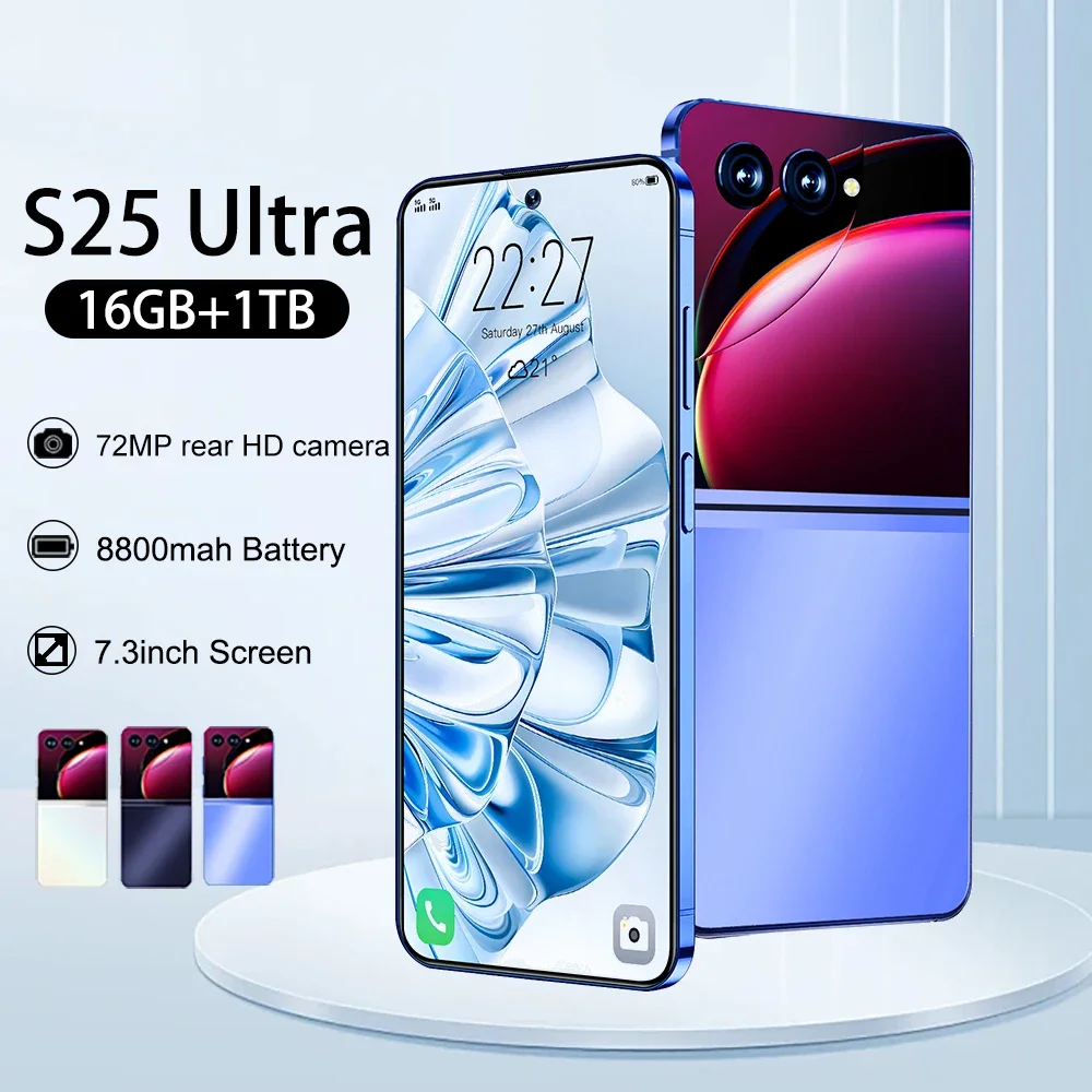 

Смартфон S25 Ultra на Android, экран 7,3 дюйма, 4G/телефон, 16 ГБ + 1 ТБ, 8800 мАч, 48 + 72 МП