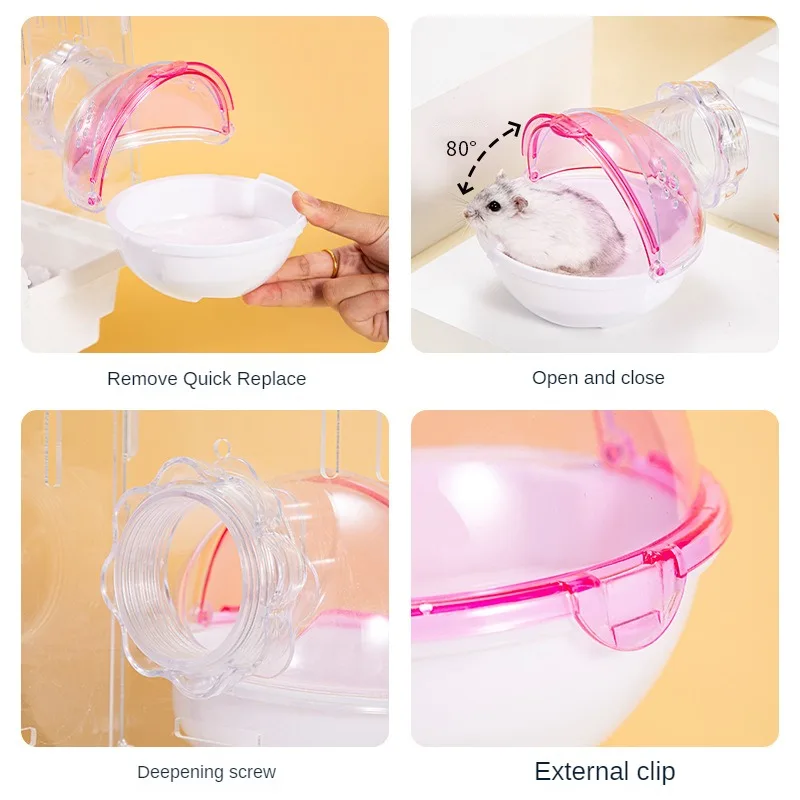 Pet Hamster Sand Bath Box House Bathroom Cage Toilet For Hamster Mouse Small Animal Pets Supplies 1pc