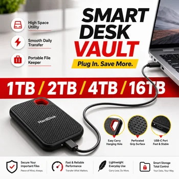 External SSD Hard Drive 2TB USB 3.0 Type-C Portable Storage Hard Disk for PC Mac 1