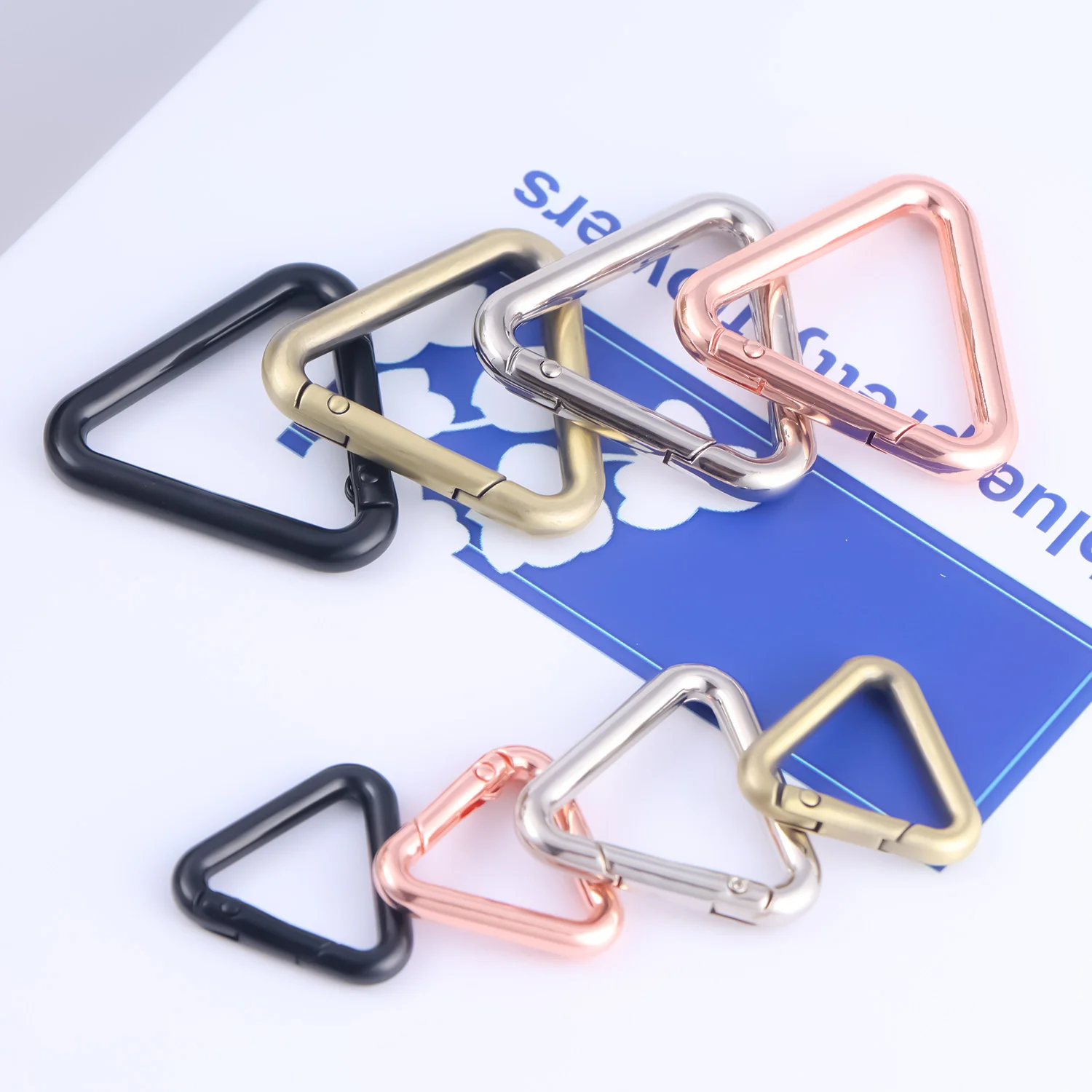 5Pcs Metal Triangle Spring Buckles Openable Ring Hook Bag Strap