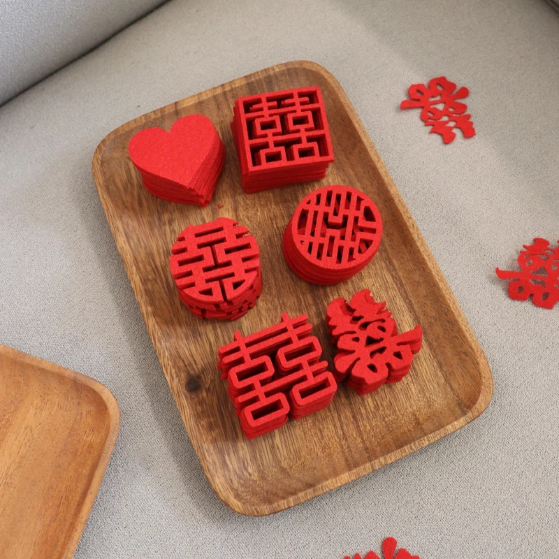 Mini Doppeltes Glück Liebes-Symbol Chinesische Traditionelle Hochzeit Konfetti Bankett-Party-Zubehör Hochzeitszimmer-Dekoration – Detail 6