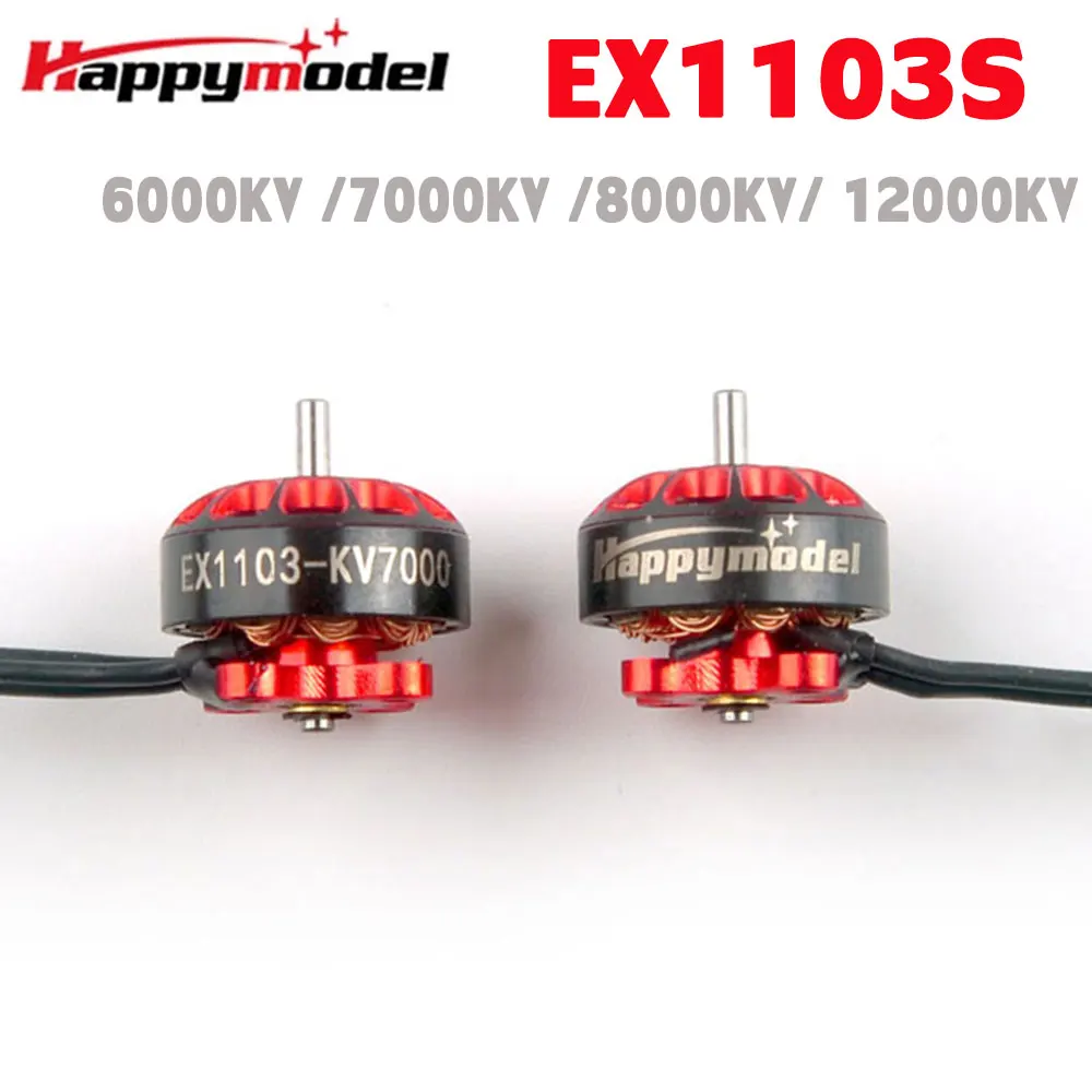 Happymodel 업그레이드된 브러시리스 모터, RC 드론 FPV 이쑤시개 Mobula7, EX1103S 1103, 6000KV, 7000KV, 8000KV, 12000KV, 2-3S, 4 개