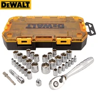 DEWALT DWMT73804 34 Piece Socket Set 3 8 Inch Drive SAE Metric 72 Tooth Ratchet Mechanic