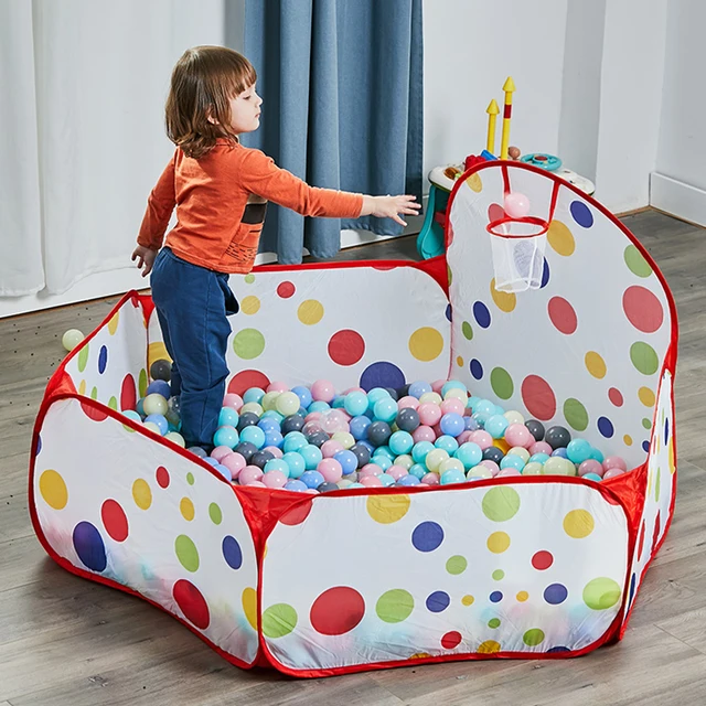 Portable Baby Ball Pool Ball Pit Children's Tent Baby Playpen Playpen Baby Park Playground Dry Pool Balls with Basketball Hoop 1