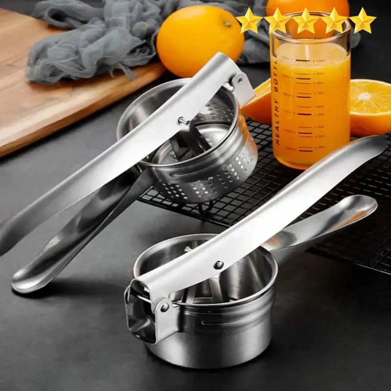 Vegetable Extruder Stainless Stee Vegetable Extruder Upgraded Silicone Handle Metal Vegetable Water Extruder Suitable for vegetable extruder