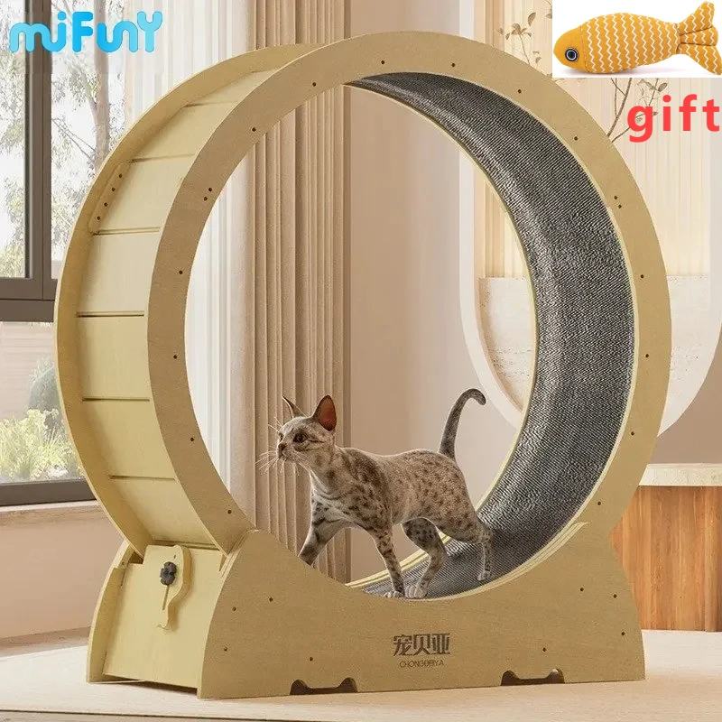 

MiFuny Cat Climbing Frame Pet Treadmill Fitness Roller Silent Sports Running Wheel Furniture High Quality Wooden Pet Scratch Toy