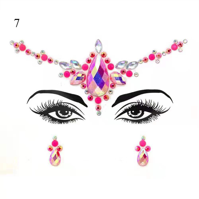 Crystal Tattoo Sticker Drill Stickers Eyes Sticker Party Face Stickers Face Decoration Diamond Masquerade Temporary Tattoo