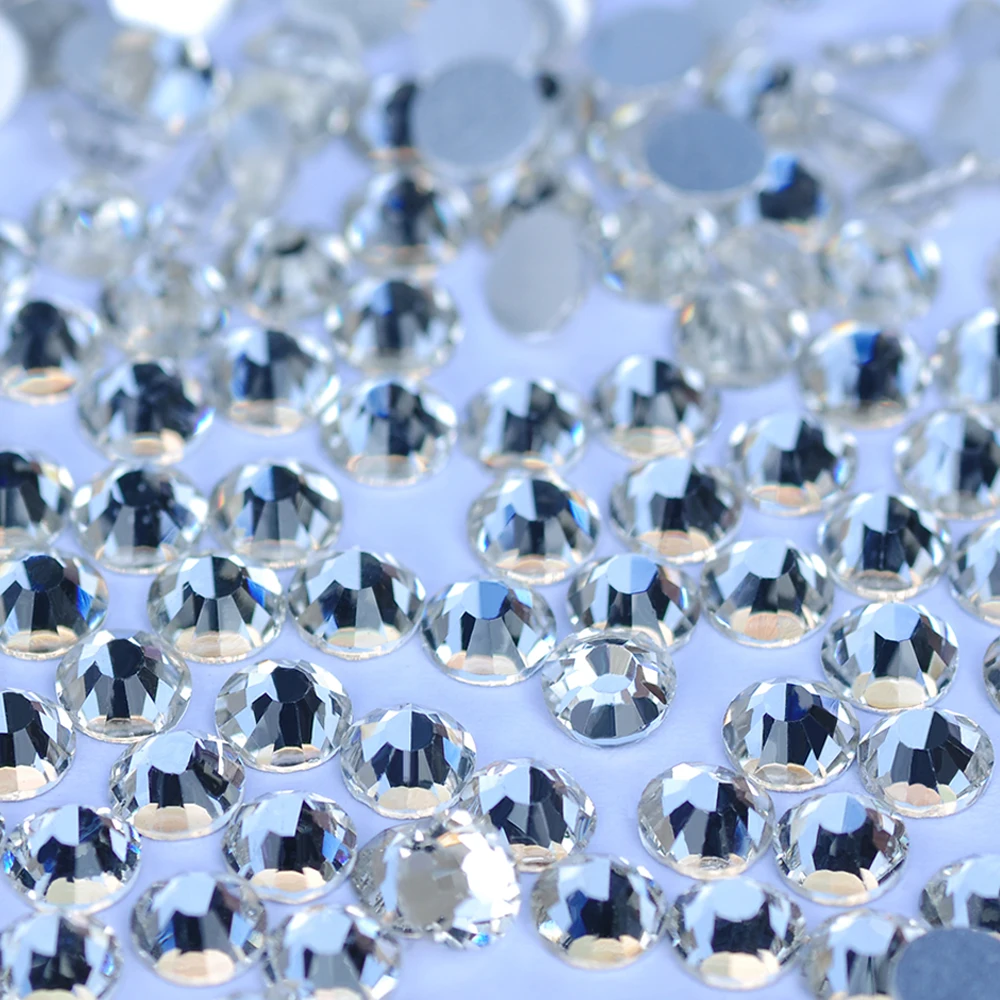 PUBRILEX Kältefixierung Kristall Cristales Flatback Silber Rückseite Nicht Hotfix Strasssteine für Taschen Schuhe Kleidungsstück Telefon DIY Nail Art