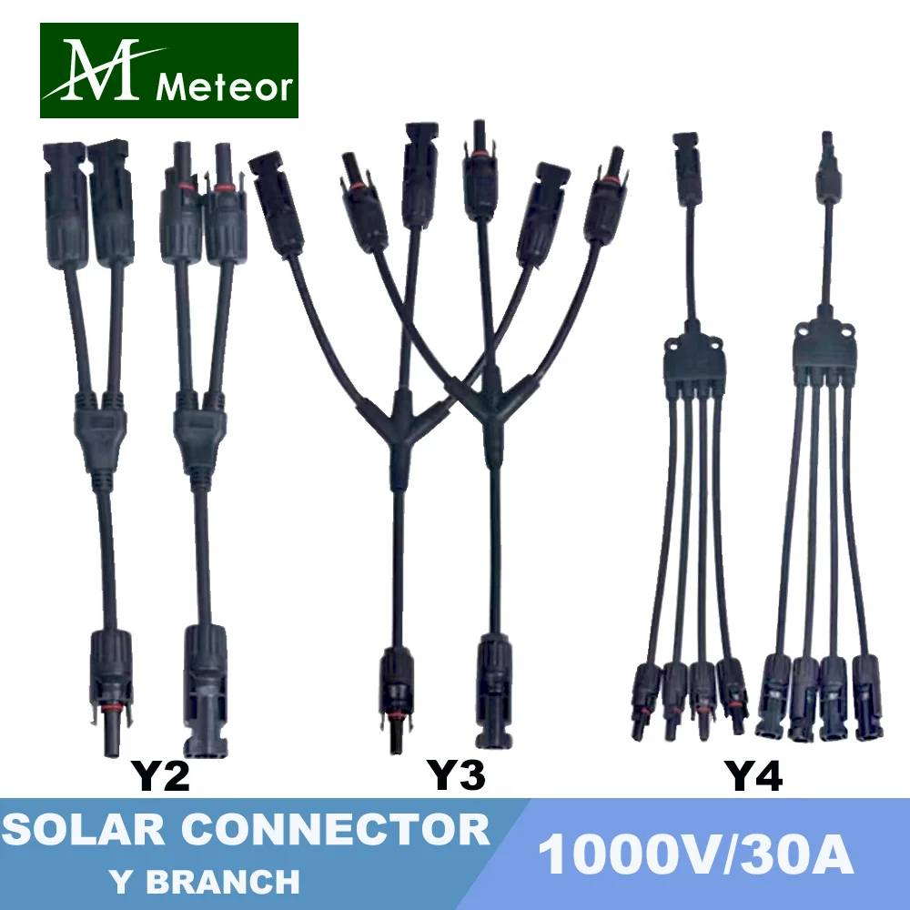 2Y 3Y 4Y Solar photovoltaic Panel Adaptor Cable connector Y type five way  plug Parallel connection of battery plate assembly - AliExpress