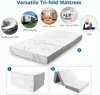 Twin Folding Mattress  6 Inch Trifold Memory Foam Mattress with Ultra Soft Removable Cover  Non Slip Bottom  Breathable Mesh Sid 5