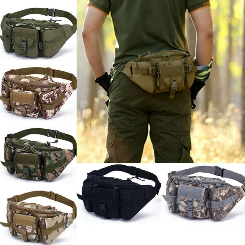 Nylon Tactical Waist Bag for Men Outdoor Hiking
