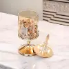 Luxury Crystal Glass Storage Jar with Lid for Home Decor European American Style Coffee Table Lace Candy Jar for Living Room 3