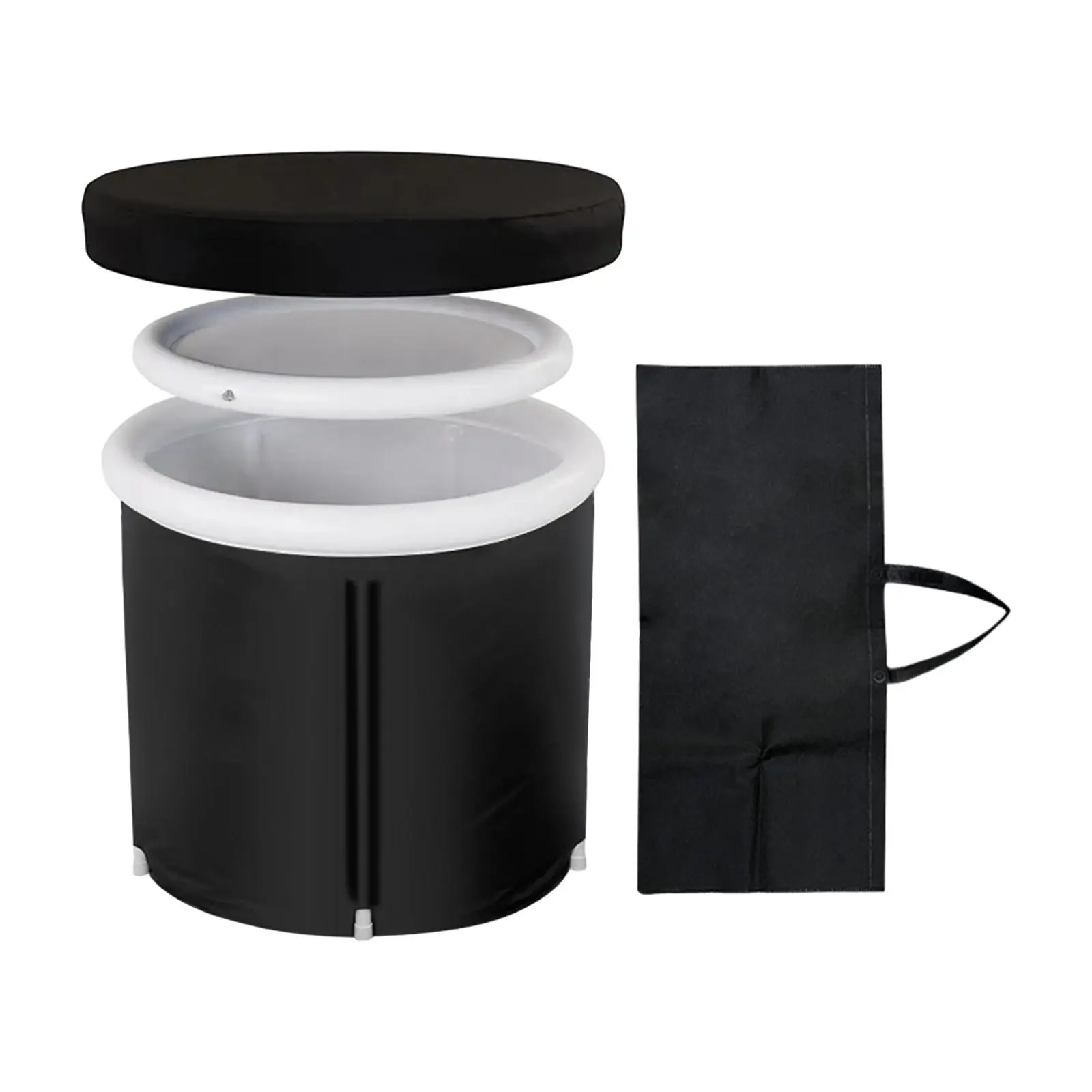 Ice Bath Tub Cold Water Tub with Drain Hole Bathing Bucket for Shower Stall Portable Bathtub for Athletes Kids Traveling Camping