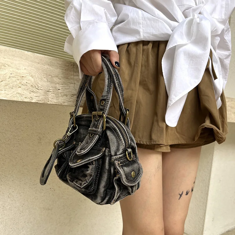 Women Handbags Satchel Top-handle Handbag Denim Shoulder Bag Dumpling Pack Give Gifts Shoulder Bags Phone Money Pack