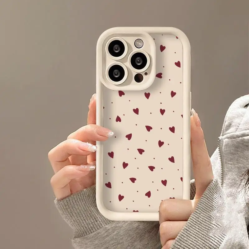 Charming Love Heart Print Soft TPU Phone Case