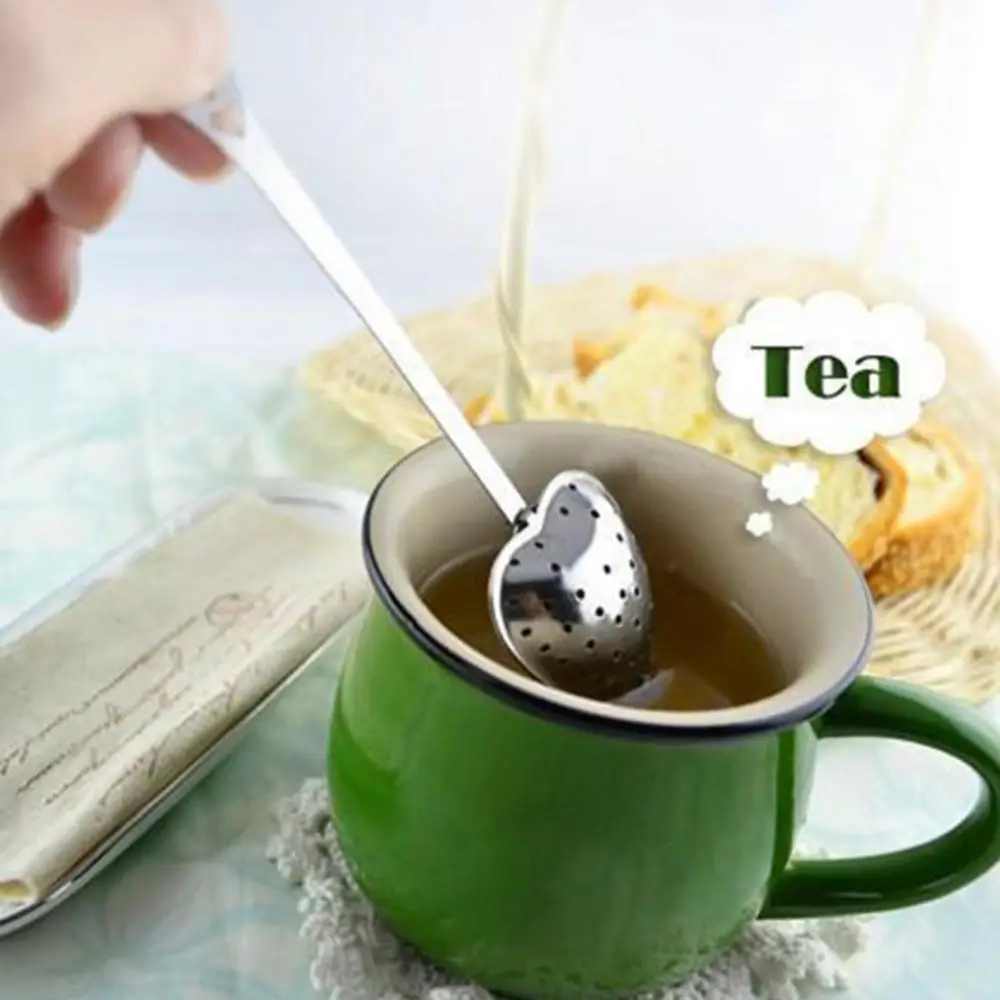 Tea Infuser Tea Strainer Tea Filter Creative Spoon Tea Strainer Heart Shape Stainless Steel Tea Infuser Spoon Strainer Steeper Teapot Filter