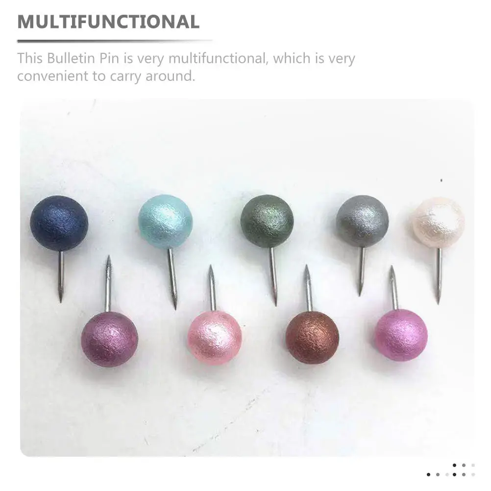 100개입 진주빛 볼 헤드 스트레이트 핀 튼튼한 보드 핀 DIY 공예 장식 문구류 게시판 도구