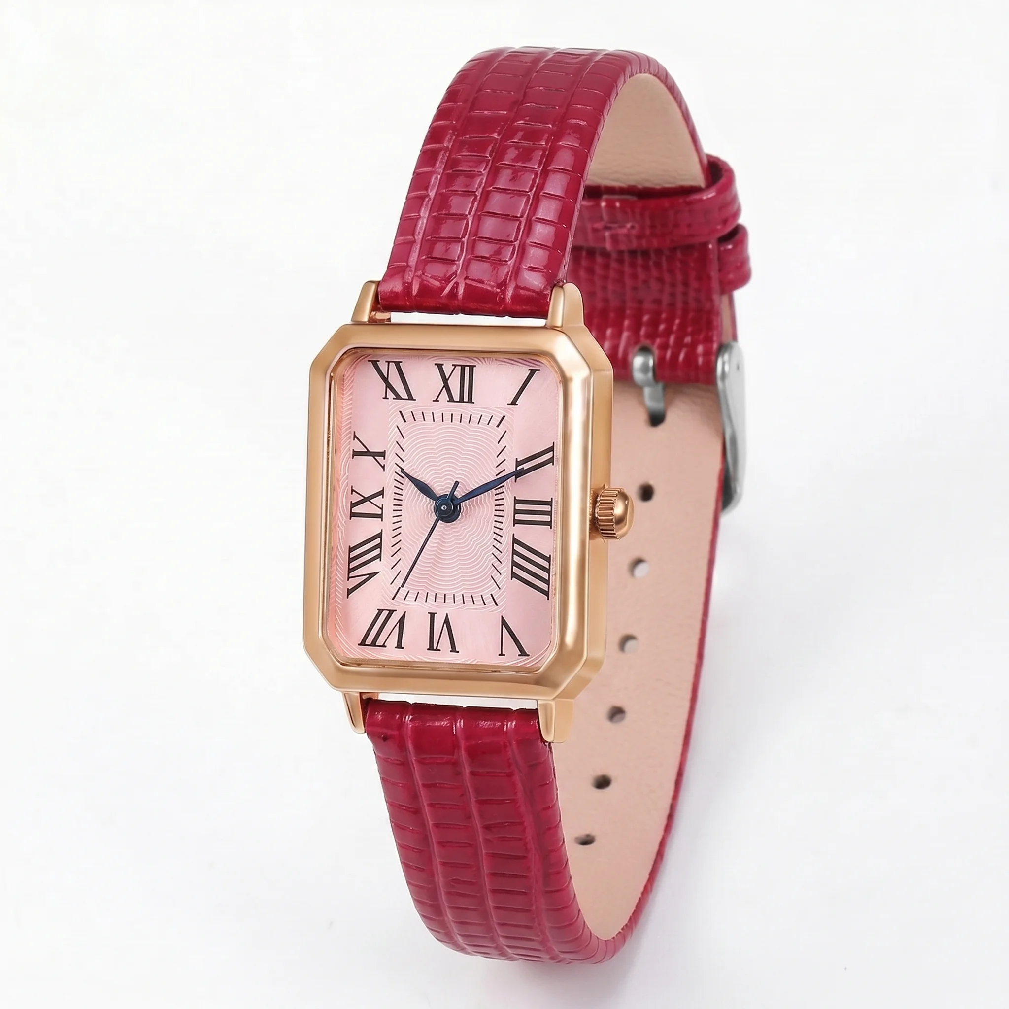 Luxurious Genuine Leather Textured Watch Band Belt