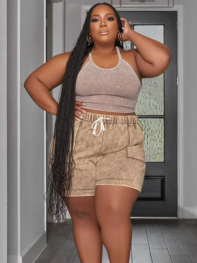 Wmstar Plus Size Two Piece Sets Women New in Matching Sets Loose Top Shorts Tracksuit Casual Summer Wholesale Dropshipping 2023