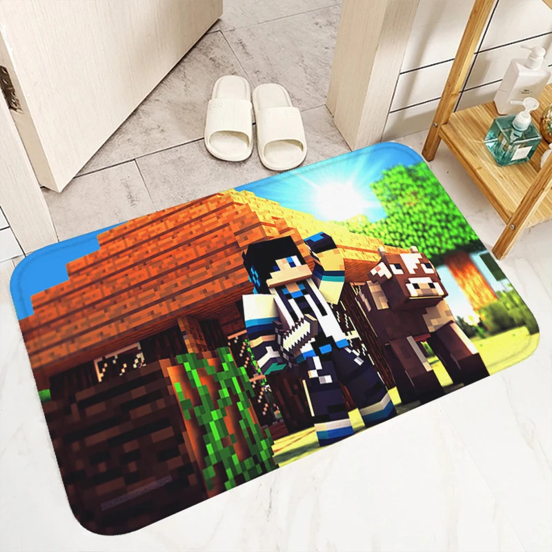 Doormat Floor Mat Fun Doormat Door Mat Carpet Mat Entrance Door Minecraft Cute Rug Home Bathroom Carpet for Kitchen Mat Room Mats Carpets Rugs Bath Foot Prayer