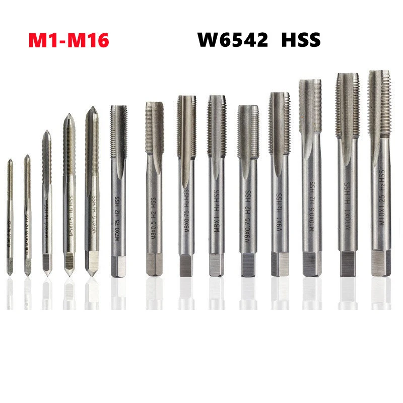1pcsM1M16 right hand thread straight slot tap W6542HSS machine tap