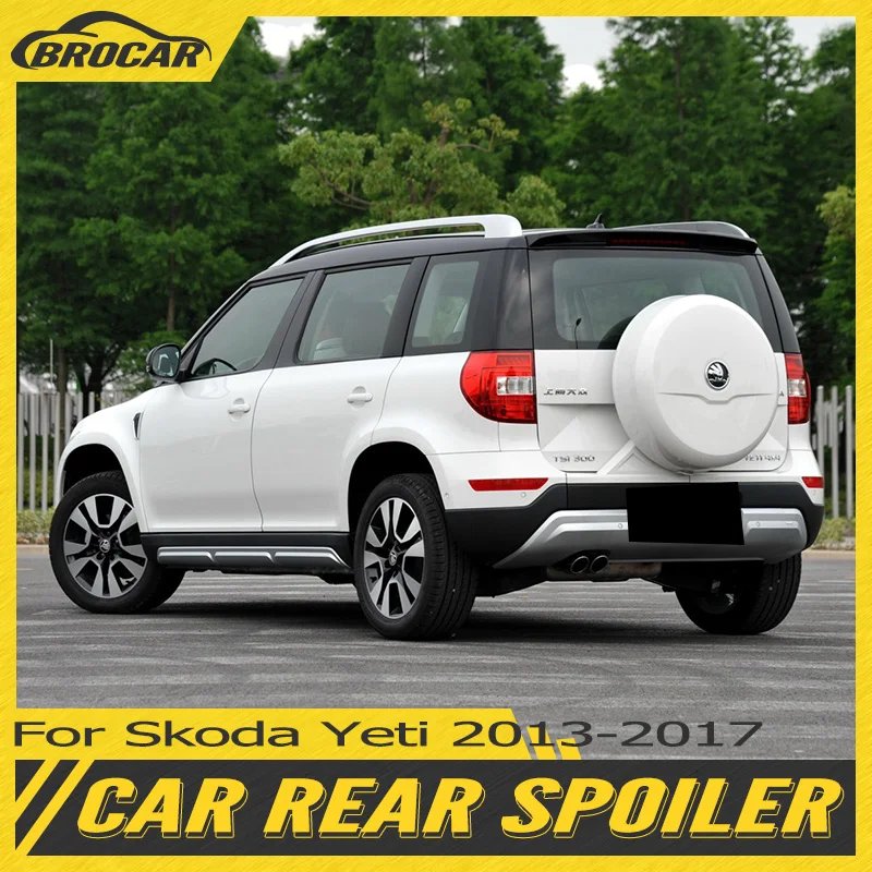 Per Skoda Yeti 2013 - 2017 Materiale Abs Auto Ala Posteriore Primer Colore Spoiler Posteriore Yeti Auto Tetto Ala Tronco Top Splitter Tuning