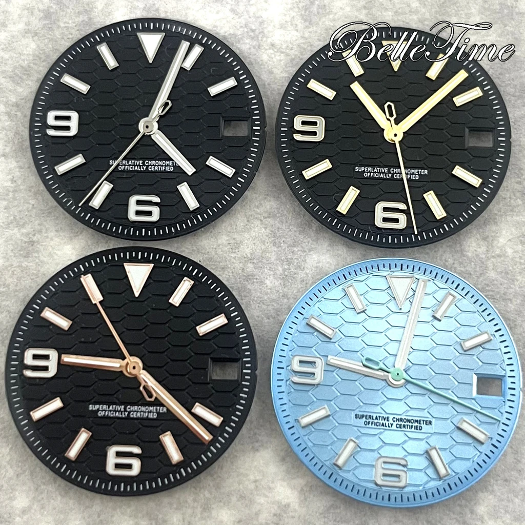 Honeycomb Green Luminous Dial for Watch Modification - 28.5mm