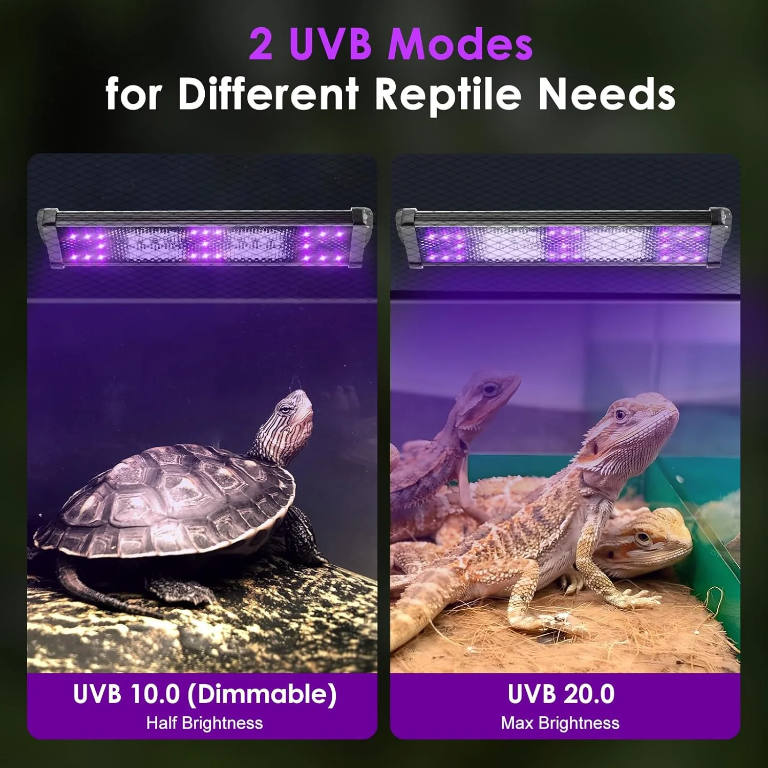 Uva+Uvb Reptile Full Spectrum Led Lights Lizard Snake Terrarium Sunbathe Heat Lamp 10.0 20.0 Reptile Tank Lighting Supplies